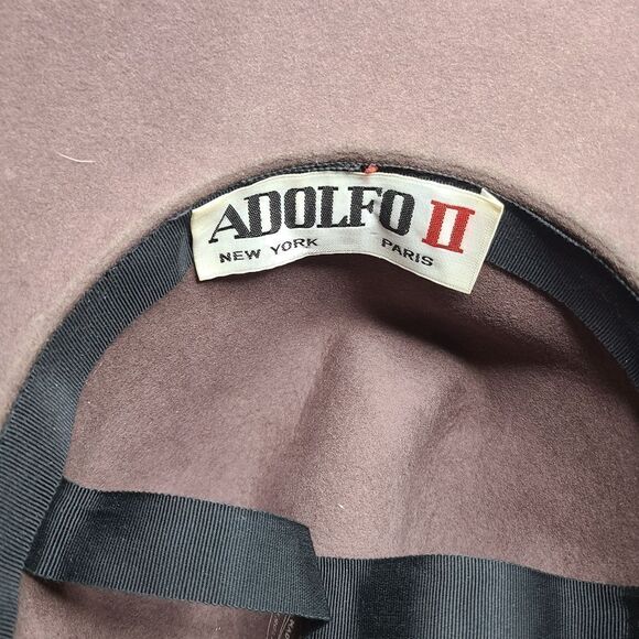 Adolfo ll 100% Wool‎ Tan Vintage Hat main image 4